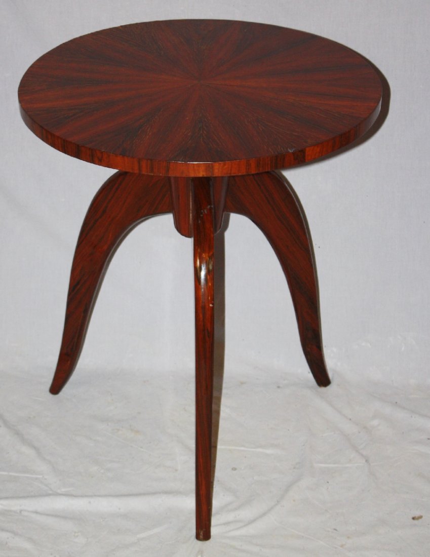 Italian Art Deco rosewood gueridon table: 27 3/4"h x 23 1/4"diam