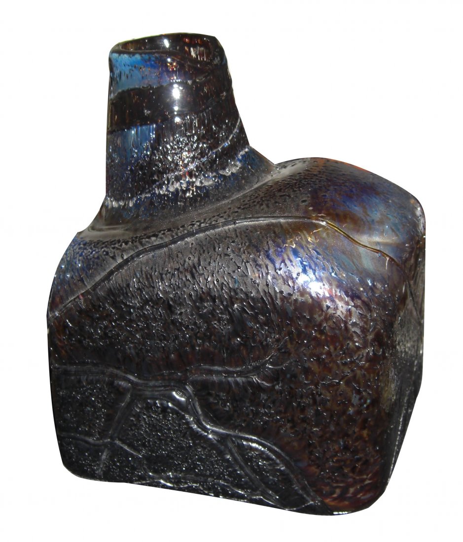 Jean-Claude Novaro art glass vase: Signed Novaro. 9.25"h x 7.25w x 6"d