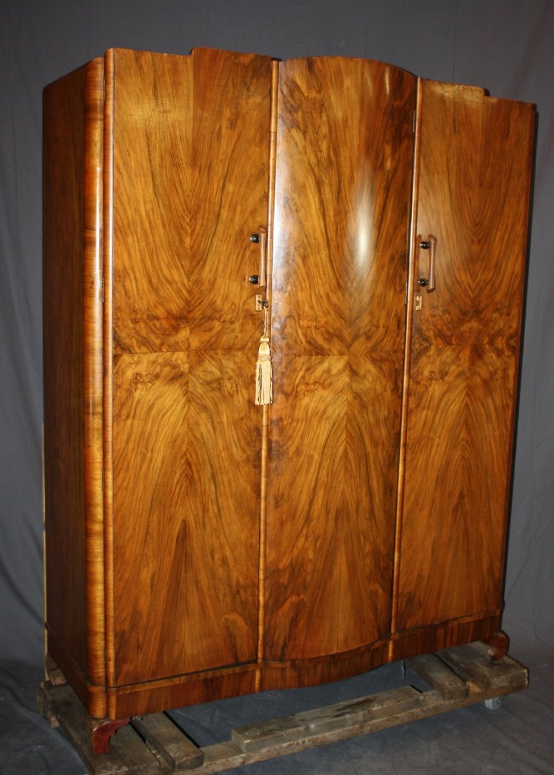 Art Deco triple armoire in burl walnut Apr 04, 2015 King Galleries
