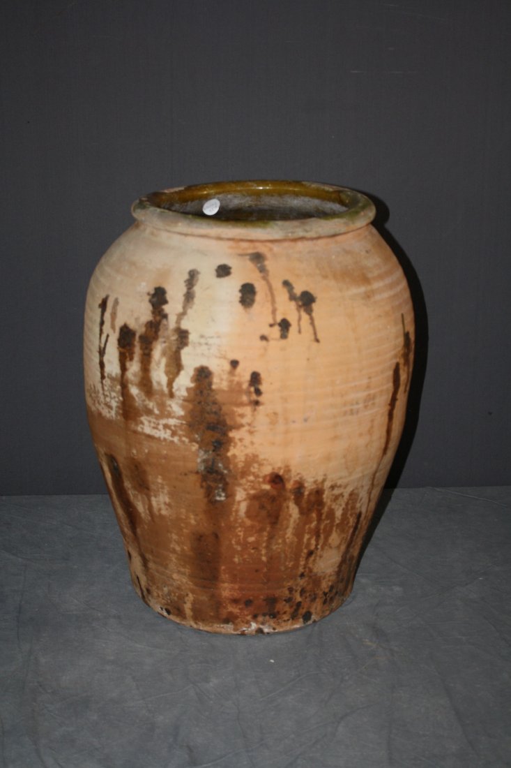 French slip glazed terra cotta pot (1 of 4)