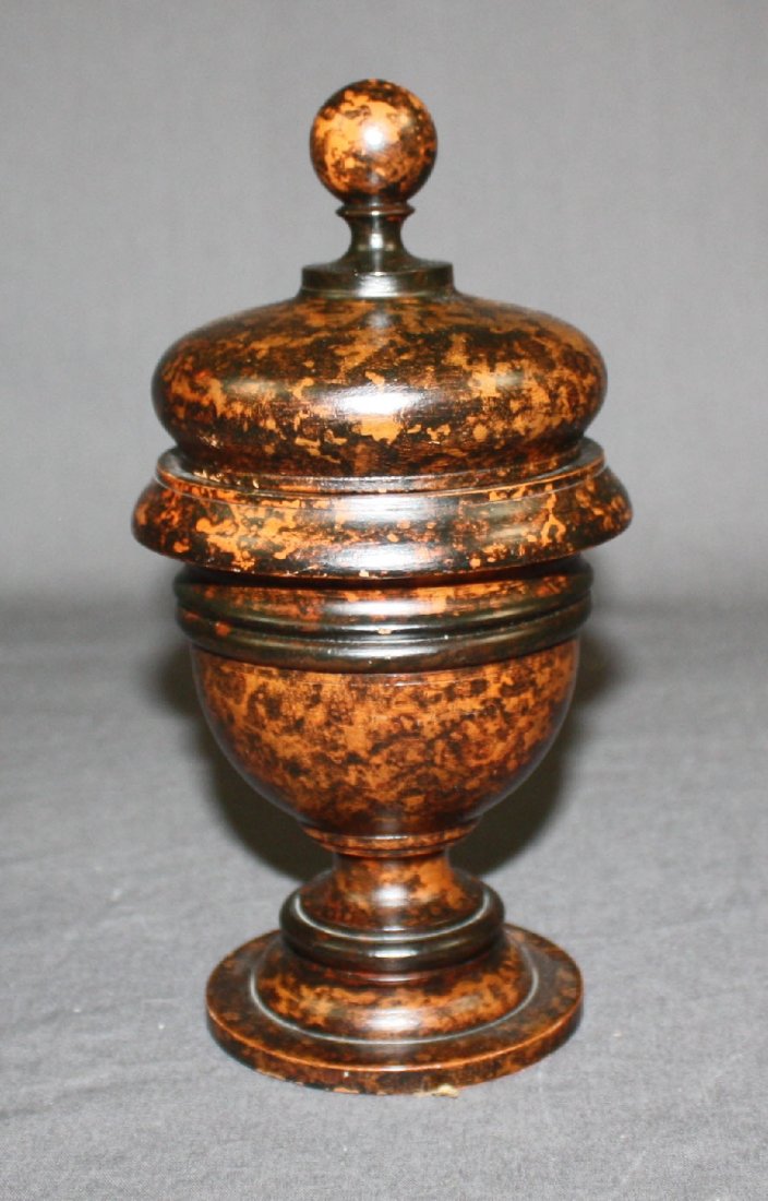 Antique turned wood box in form of a finial (1 of 4)