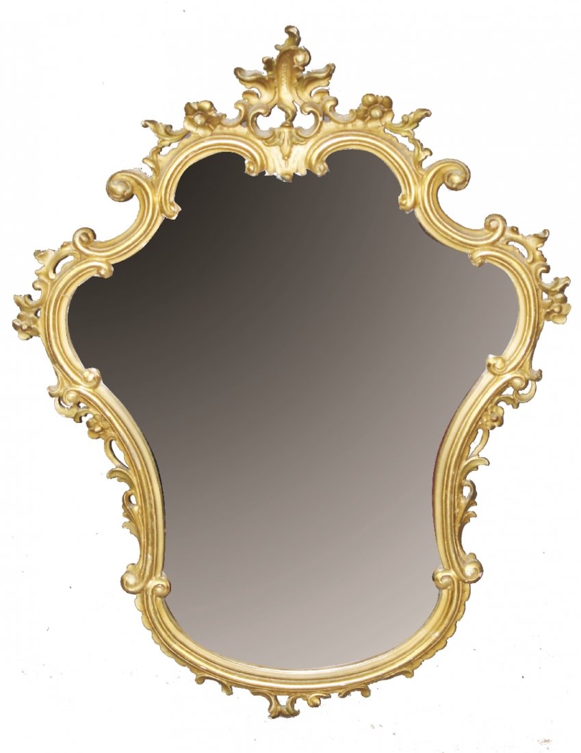 Italian Chippendale gilt framed shield mirror (1 of 3)