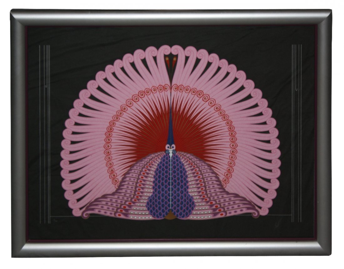 Erte lithograph Peacock Rising 51/300 (1 of 6)