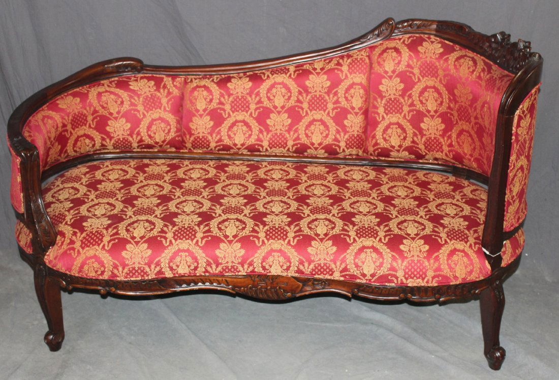 Empire style carved mahogany recamier sofa (1 of 4)