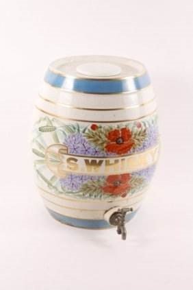 Antique ceramic Scotch whiskey barrel (1 of 1)