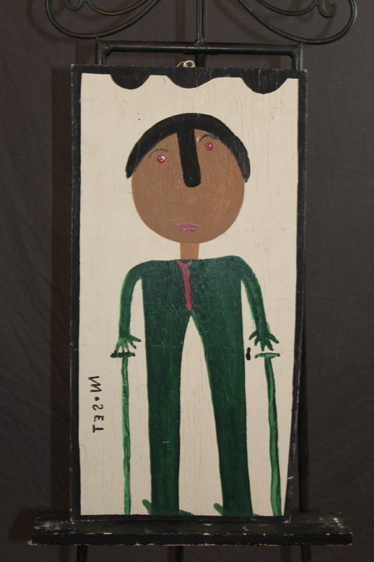 Mose Tolliver  oil on plywood Folk Art painting (1 of 4)