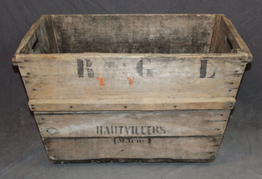 French wooden champagne grape harvest crate (1 of 3)