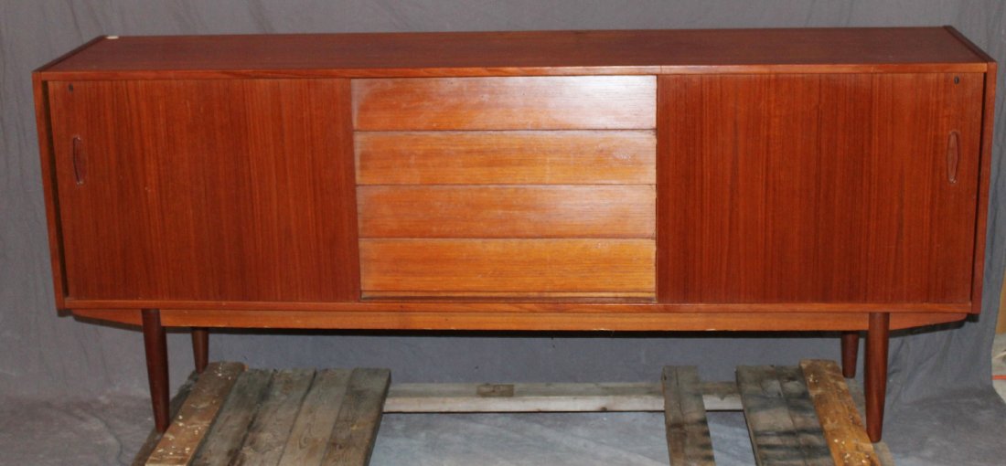 P.S. Haggen mid century teak credenza: P.S. Heggen mid century teak credenza. 75"w x 32"h x 17"d