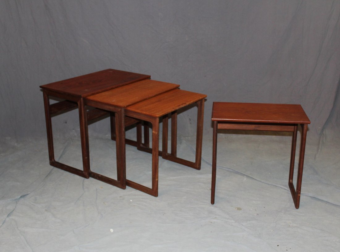 Lot of 4 mid century teak tables (1 of 5)