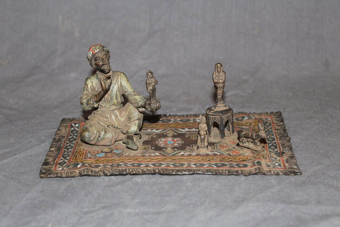 Austrian cold painted bronze Trinket Seller (1 of 5)