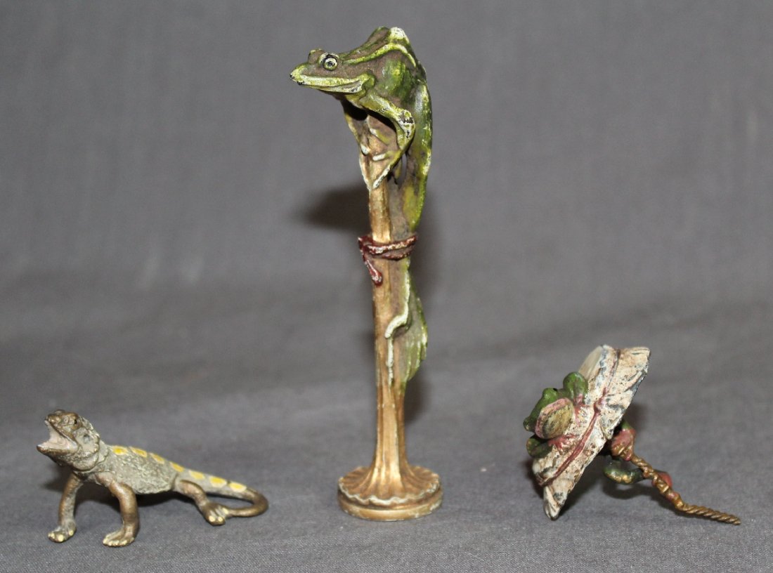 Lot of 3 Austrian cold painted bronze figurines (1 of 6)