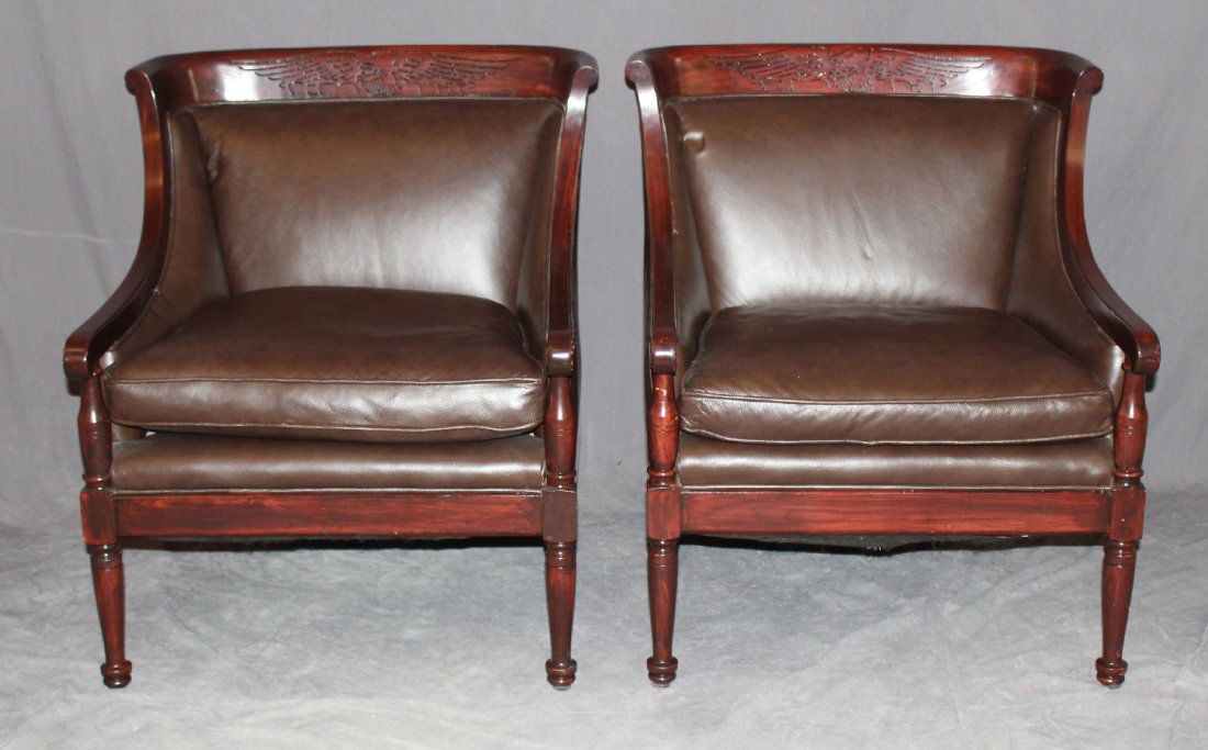 Pair Federal style curved back armchairs (1 of 4)