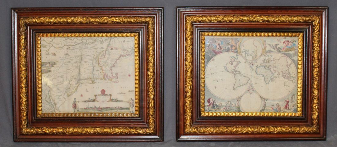 Lot of 2 framed maps (1 of 6)