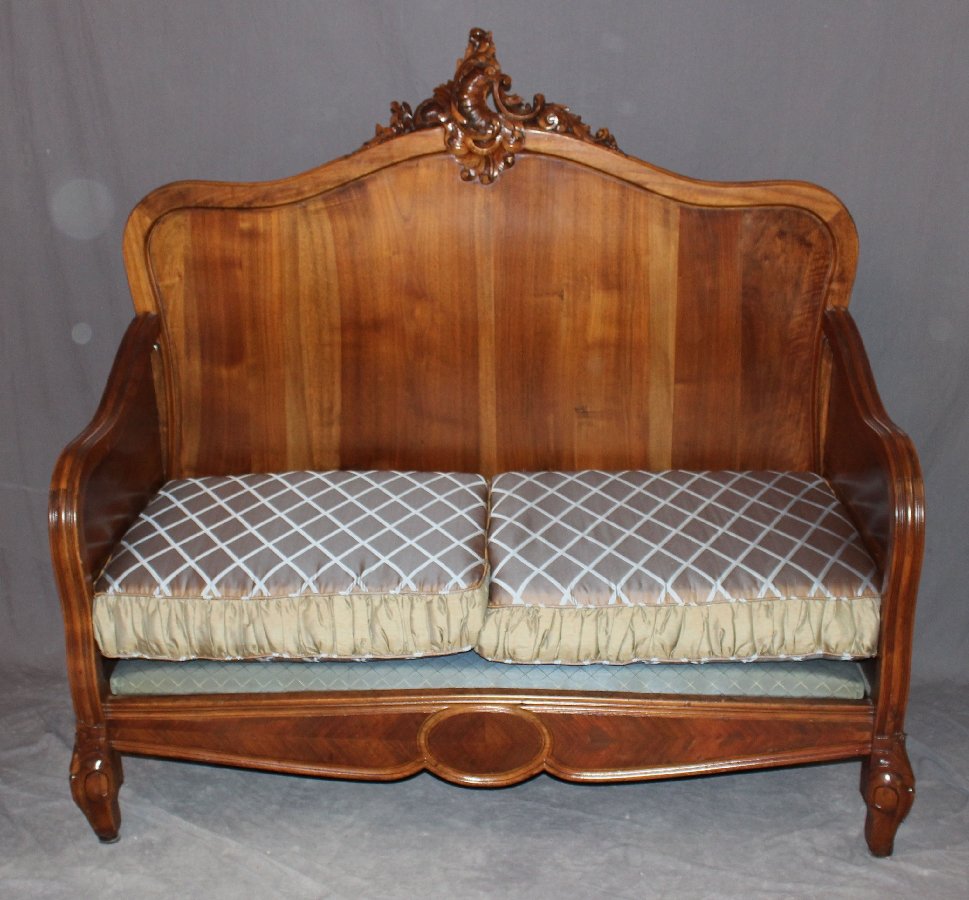 French Louis XV custom bench in walnut (1 of 4)