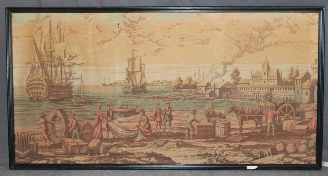 Belgian tapestry depicting Harbor scene (1 of 4)