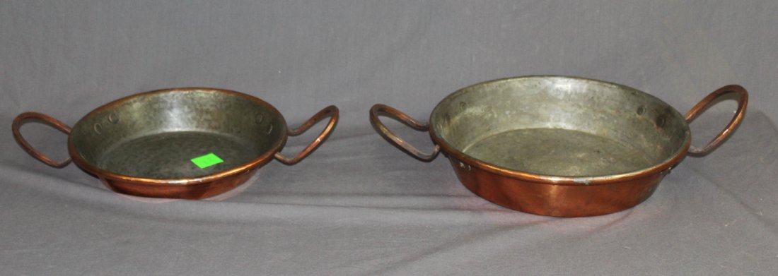 Lot of 2 French copper tortier pans (1 of 4)