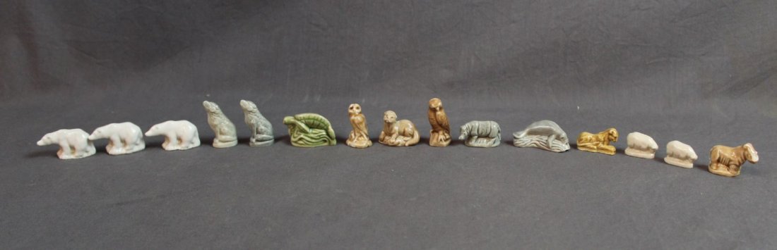 Collection of English Wade Whimsies: Collection of English Wade Whimsies animal figurines. Burslem, England. 1-2"h