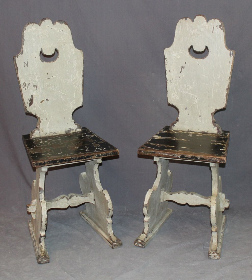 Pair of 19th century painted Swedish chairs (1 of 4)