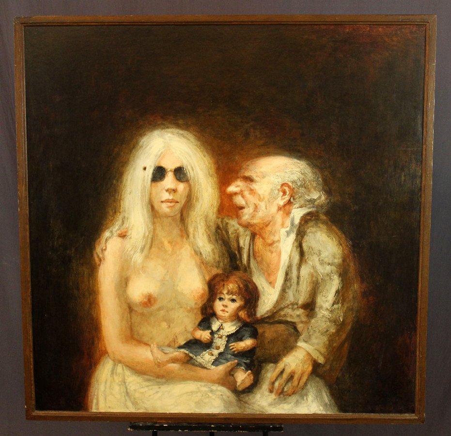 James Yarbrough oil on board Old Man with Dolls (1 of 4)