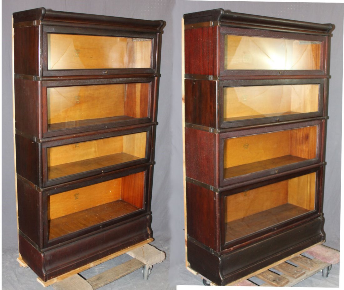 Set of 2 Macey 4-stack barrister bookcases in oak (1 of 5)