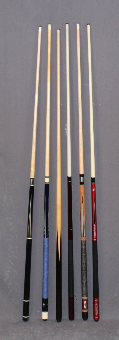 Lot of 6 pool cue sticks (1 of 3)
