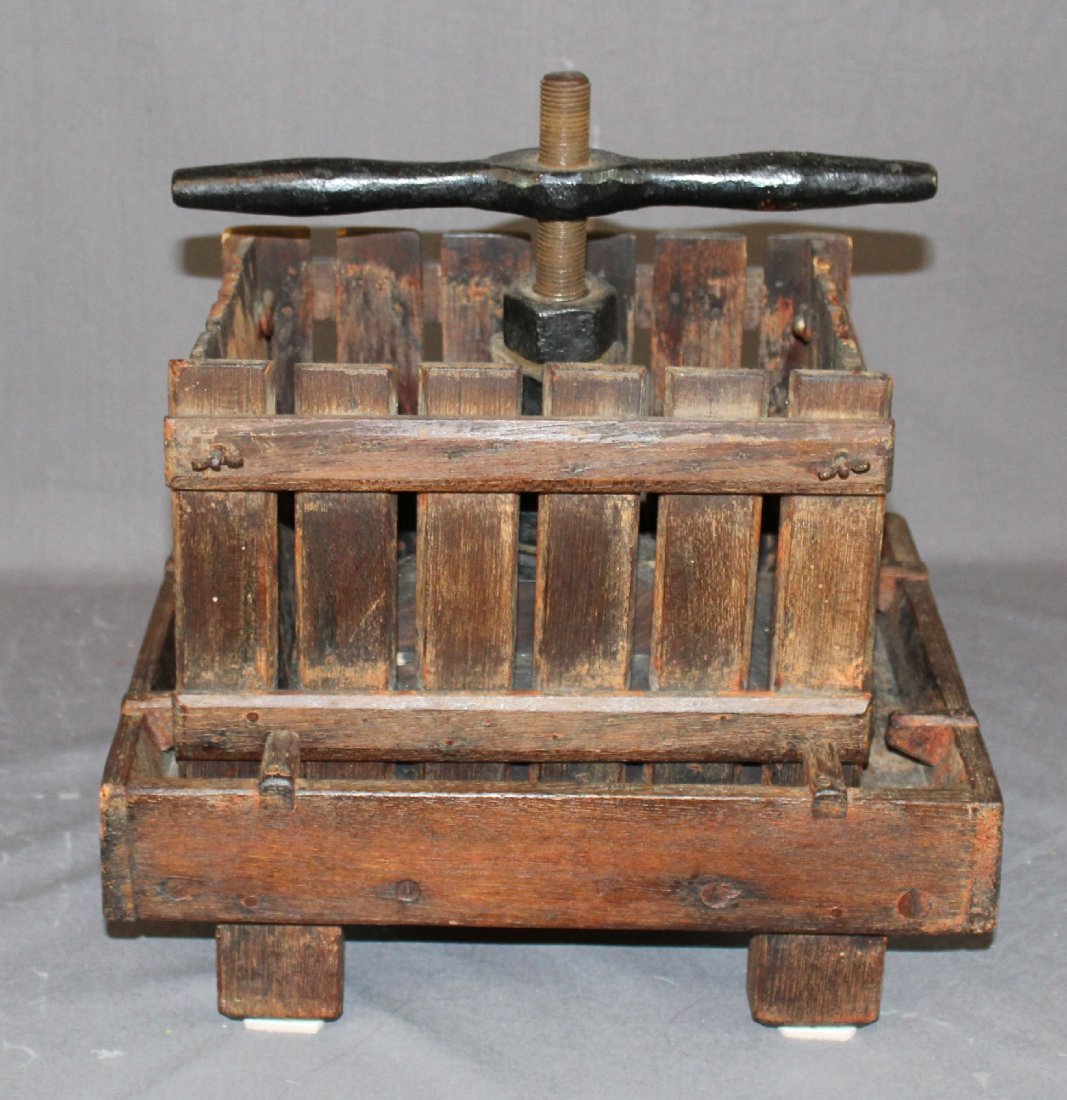 French tabletop wine press: French tabletop wine press. 15"h x 13.25"w x 10.25"d