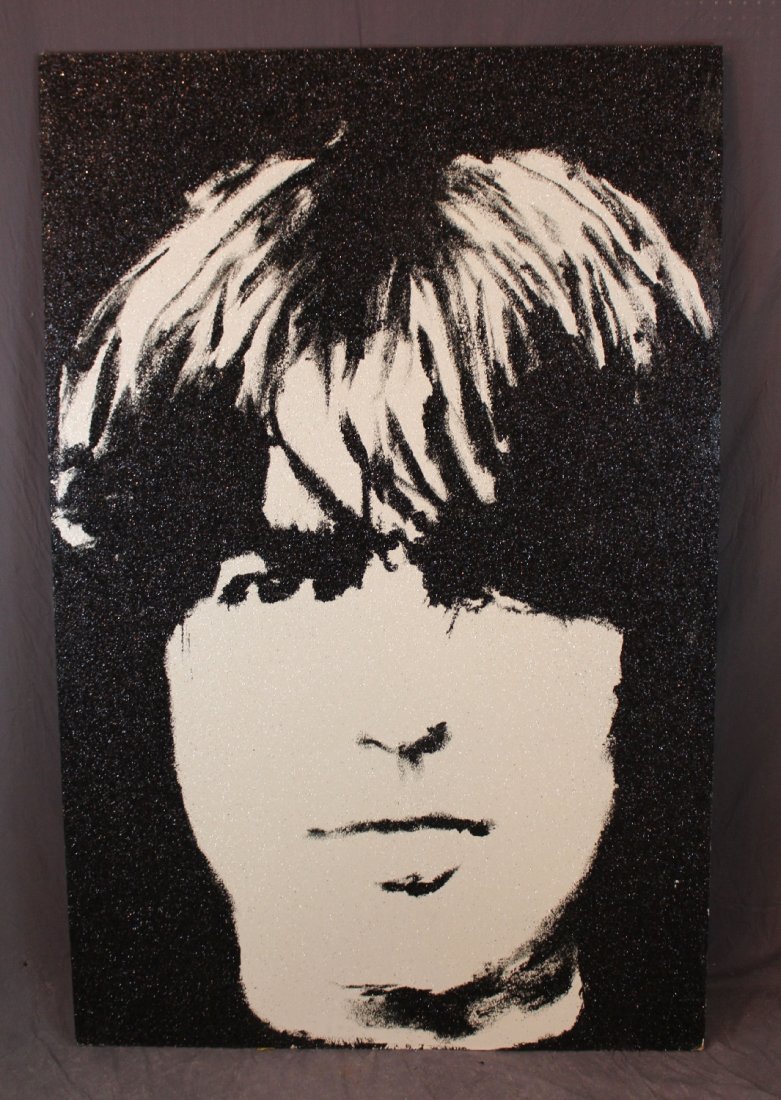 Original Blake Ballard crystal art of George Harrison: Original Blake Ballard crystal art of George Harrison of the Beatles. 62"h x 47"w