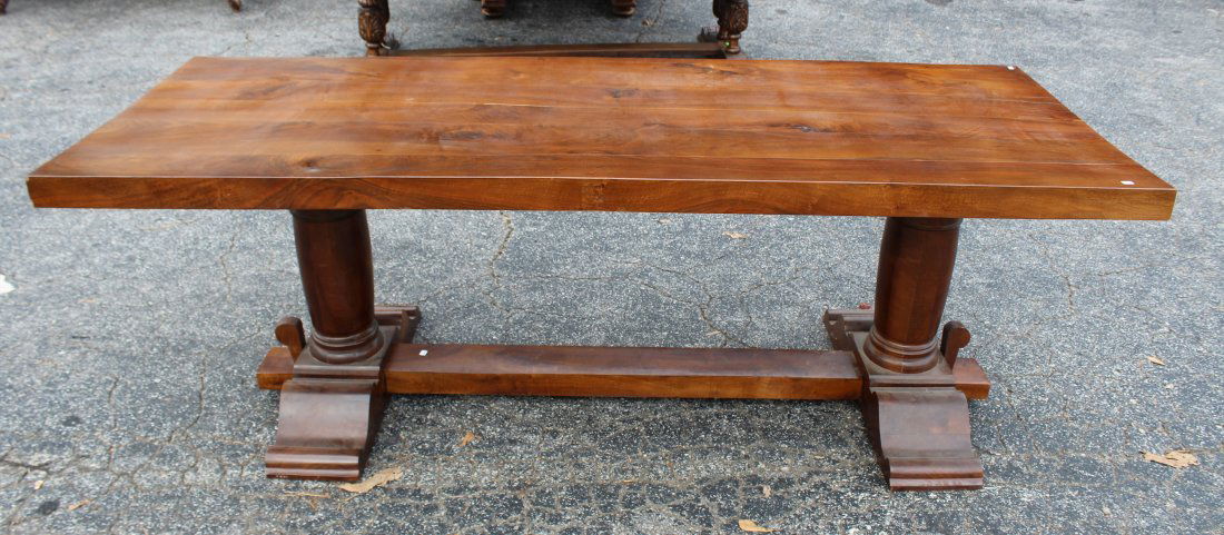 French farmhouse trestle table in solid walnut (1 of 1)