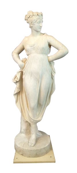 Carved Carrara marble neo-classical statue (1 of 6)