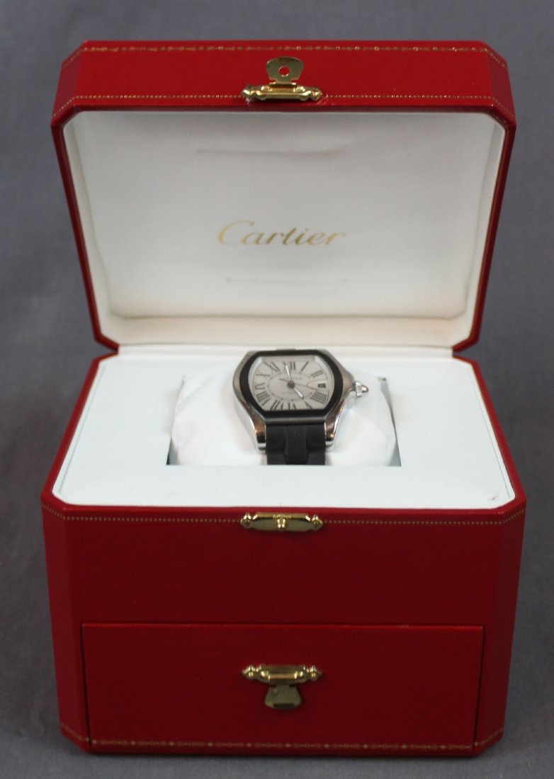 Cartier men's Roadster watch with rubber band (1 of 2)