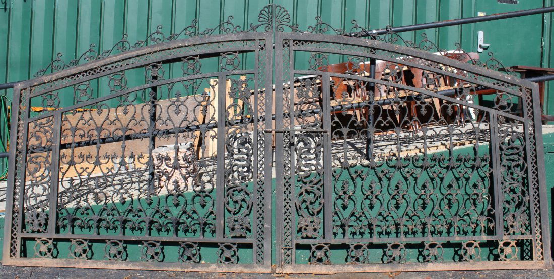 Pair scrolled iron driveway gates (1 of 2)