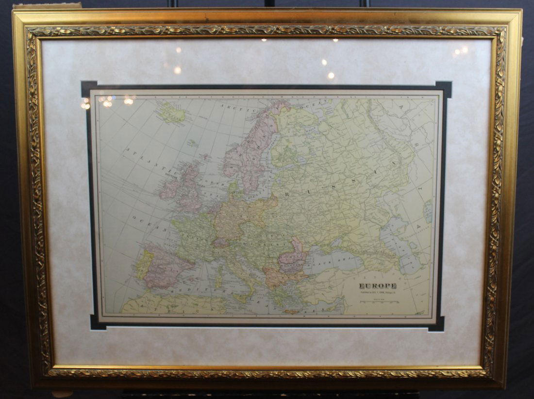 Geo F Cramm 1892 map of Europe (1 of 3)