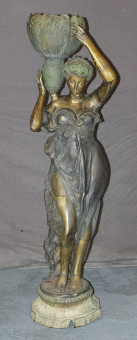 Bronze statue of Rebecca at the Well: Bronze statue of Rebecca at the well. 57 3/4"h x 15 1/2"w x 12 1/4"d