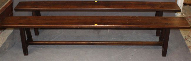Pair of French farmhouse backless benches (1 of 3)