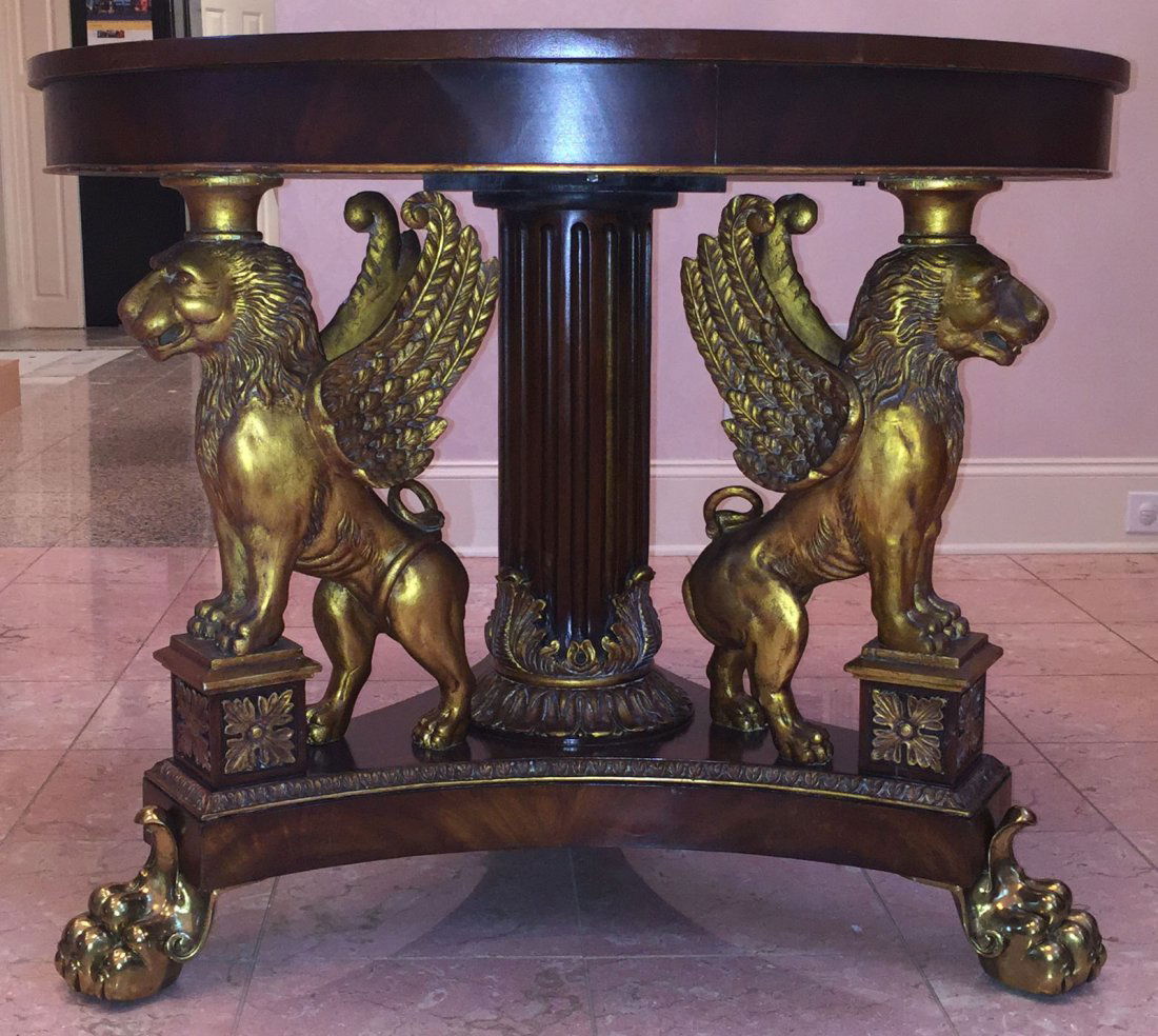 Maitland Smith foyer table with figural griffin (1 of 4)