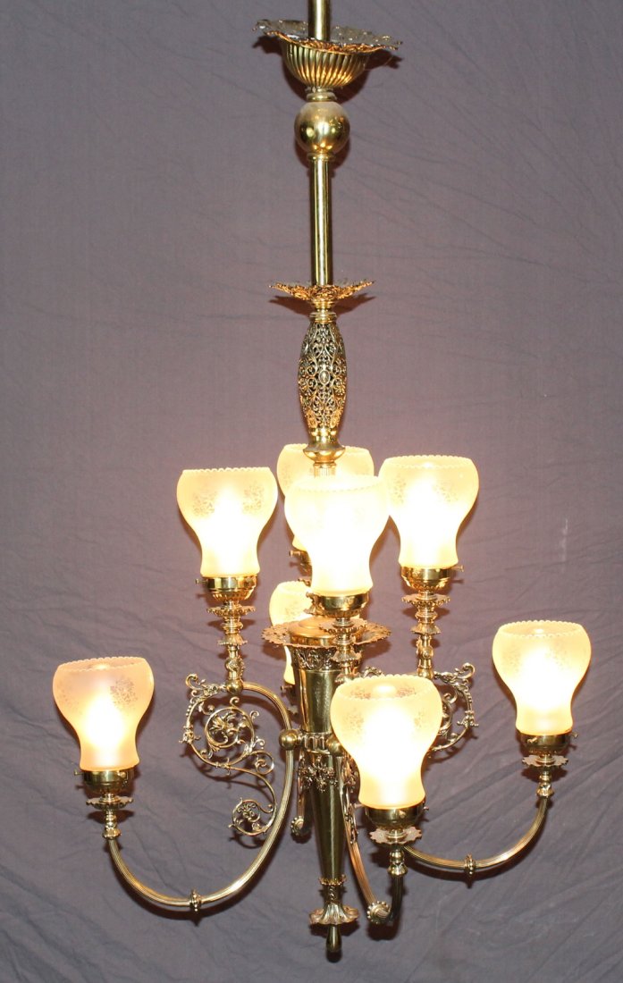 Victorian 8-light converted gas chandelier (1 of 6)