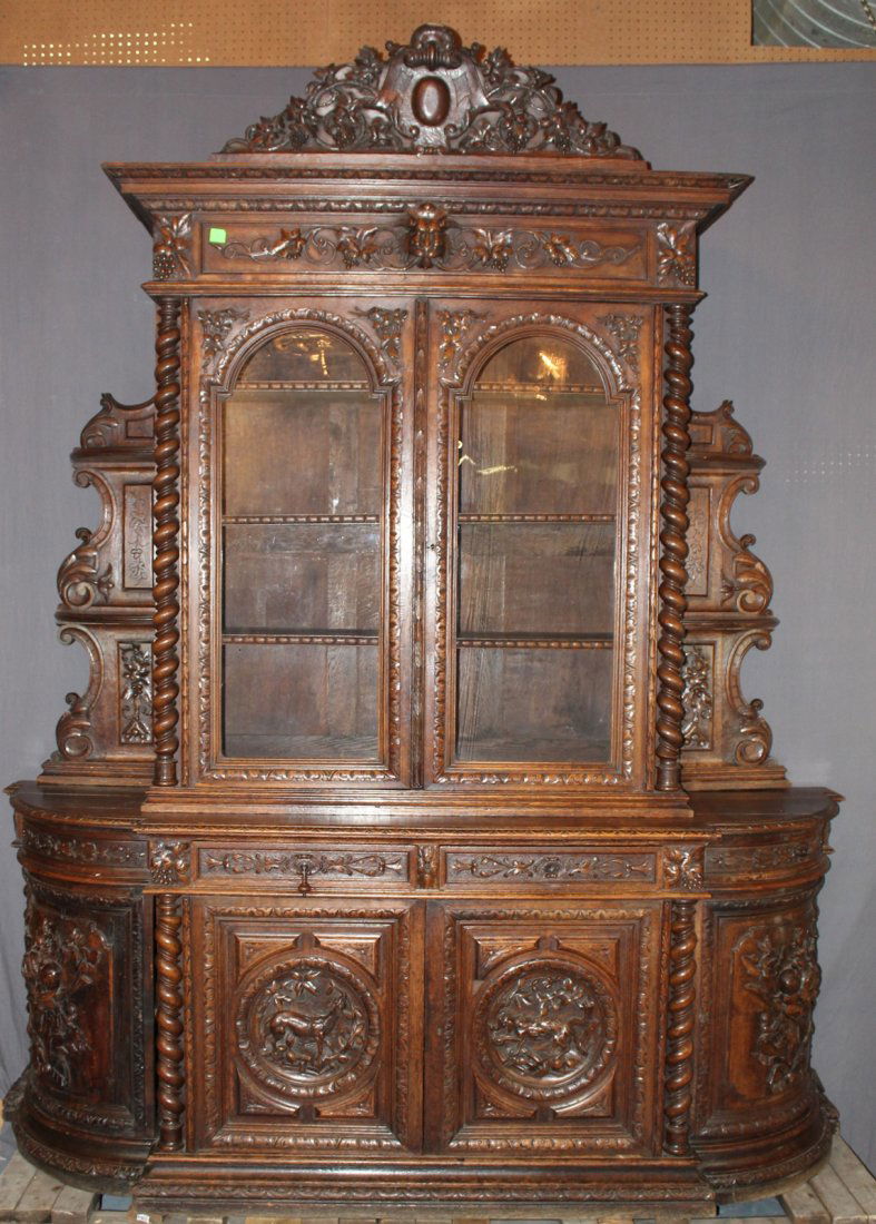 Grand scale French Louis XIII carved oak buffet (1 of 5)