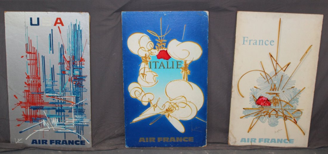 Lot of 3 George Mathieu 1960's travel posters (1 of 8)