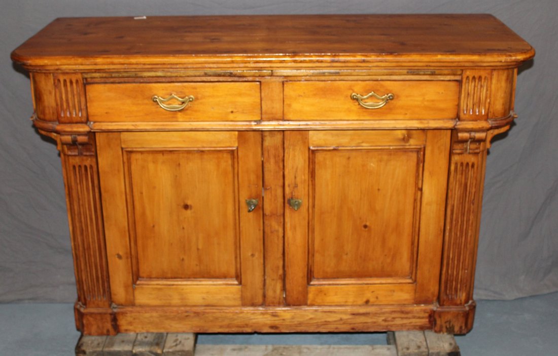 French Louis Philippe apothecary counter: French Louis Philippe apothecary counter in pine. 19th century. 35 1/2"h x 56"w x 21 1/2"d