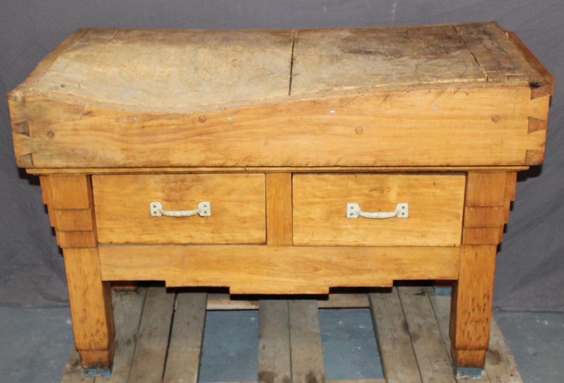 French Art Deco end cut butcher block (1 of 4)