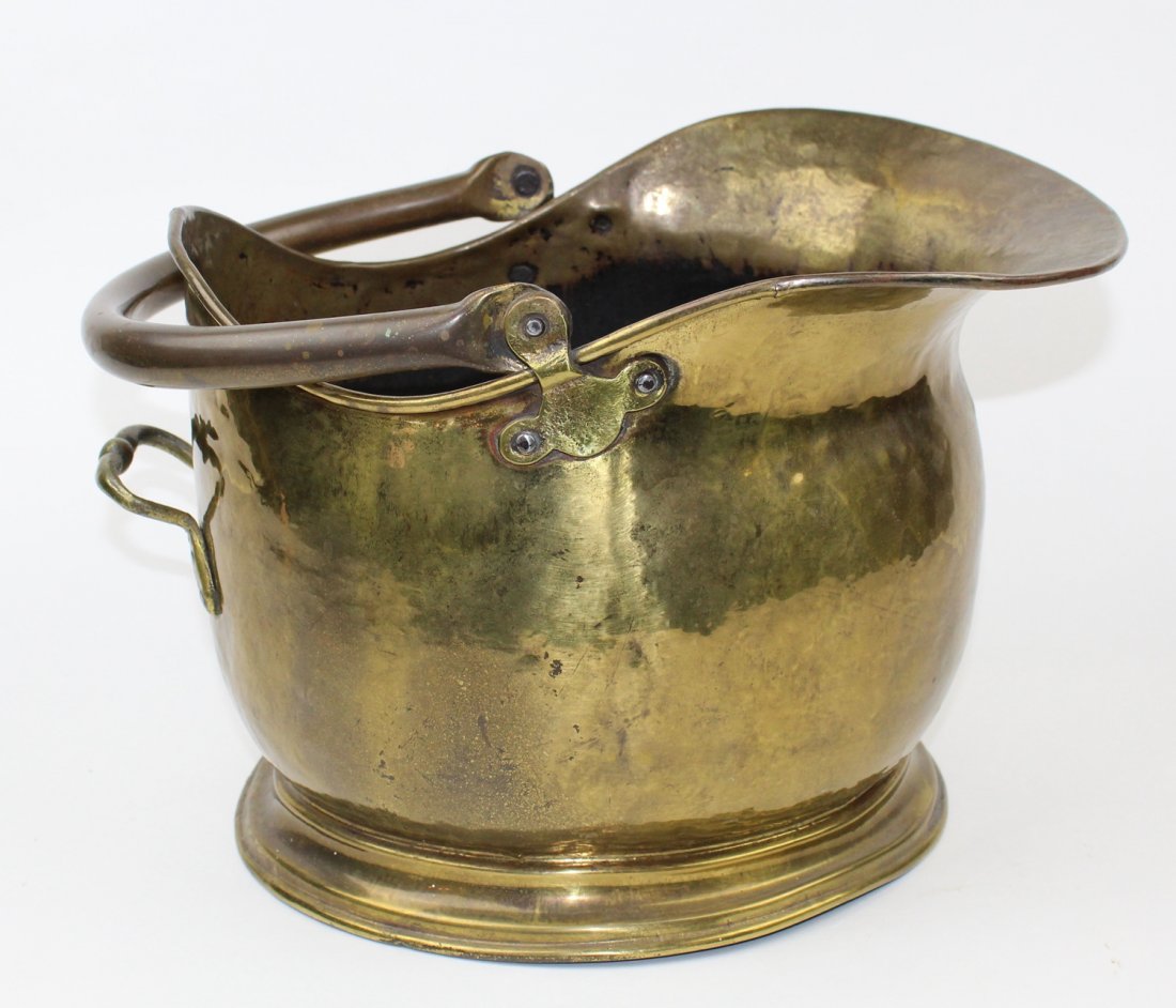 Embossed brass coal hod (1 of 4)