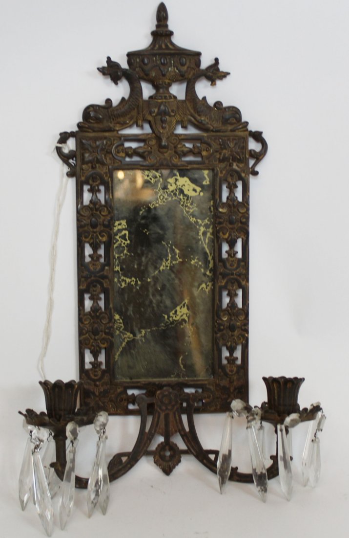 Bradley & Hubbard wall mirror with candles (1 of 4)