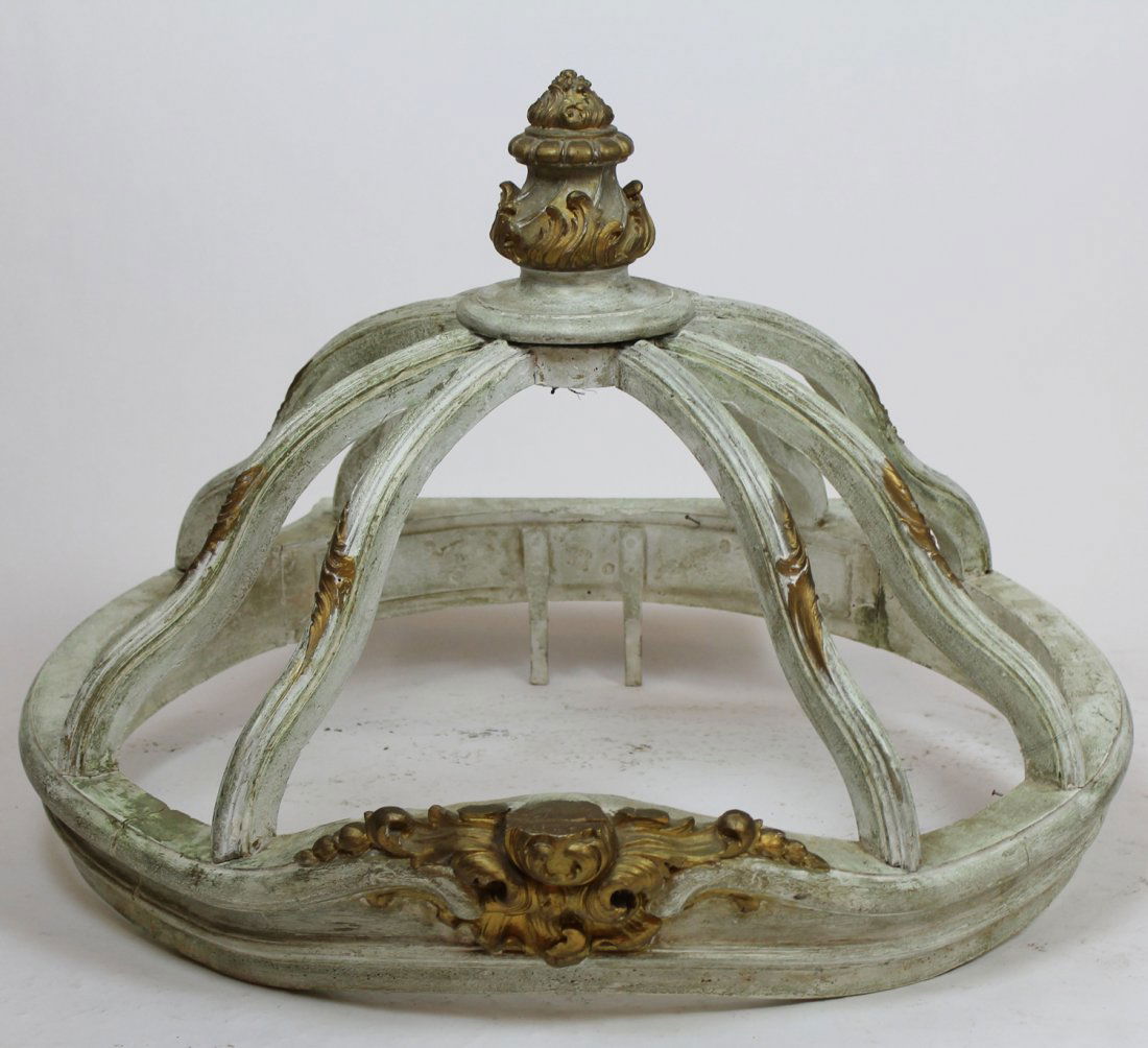 Italian bed canopy with gilt flowers (1 of 5)