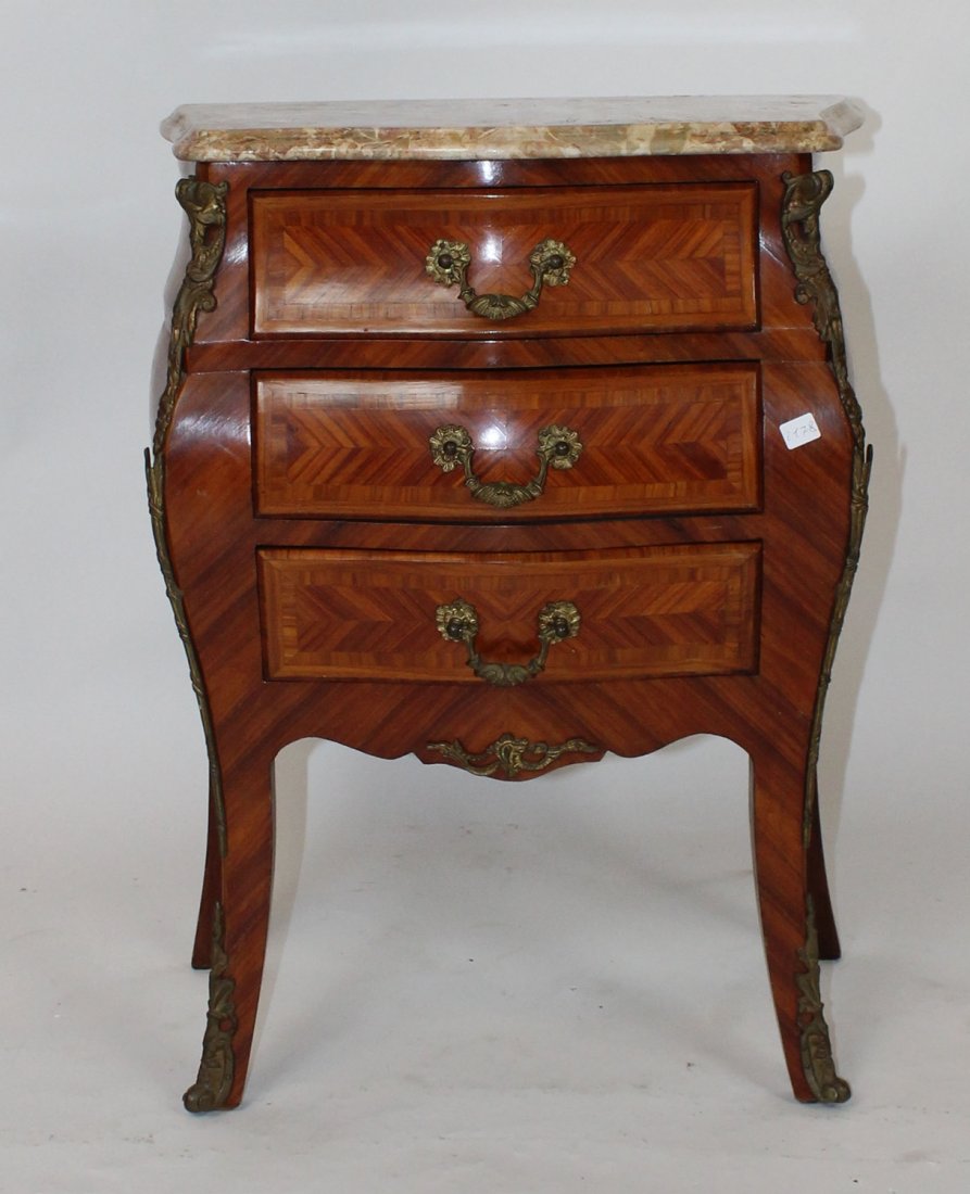 French Louis XV small commode with marble (1 of 4)
