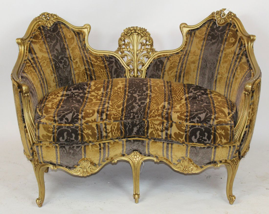 French Rococo style gilt settee (1 of 5)