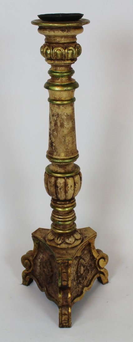 Distressed pillar candle holder (1 of 4)