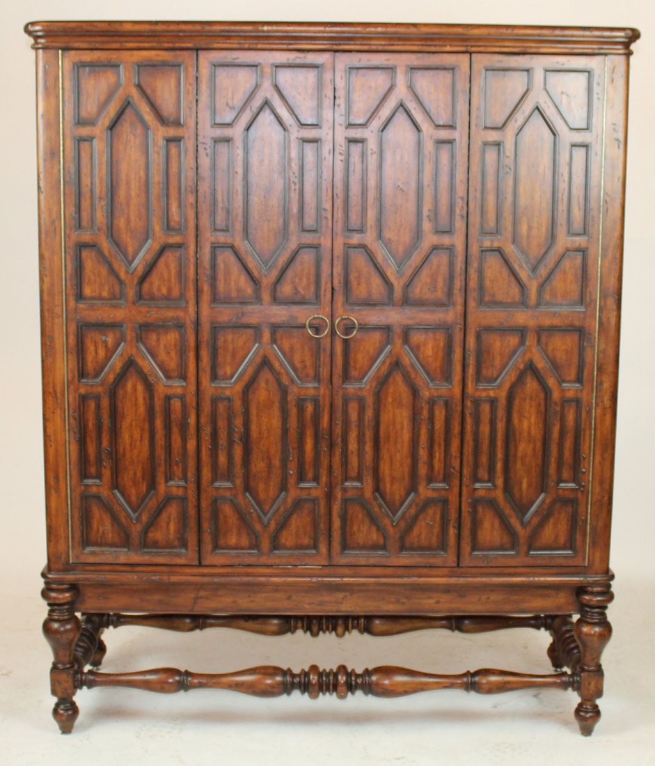 Raised panel bi-fold doors entertainment cabinet (1 of 4)