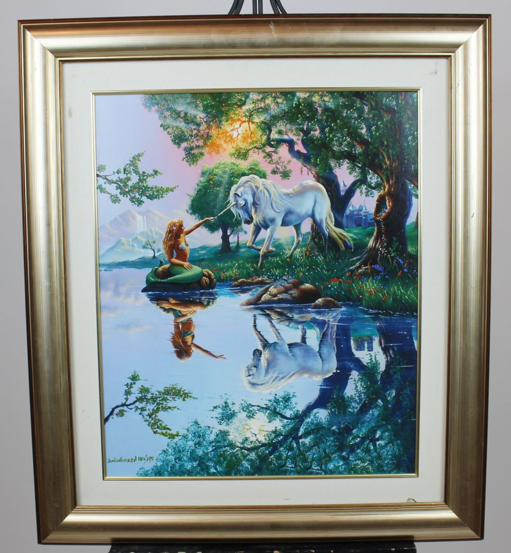 Jim Warren giclee on canvas Mermaid with Unicorn (1 of 4)
