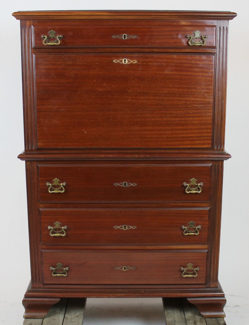 Mahogany drop front chest (1 of 6)