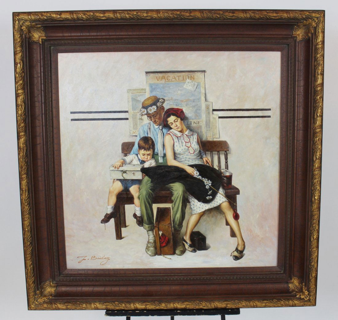 J. Bailey Oil on canvas after Norman Rockwell (1 of 4)